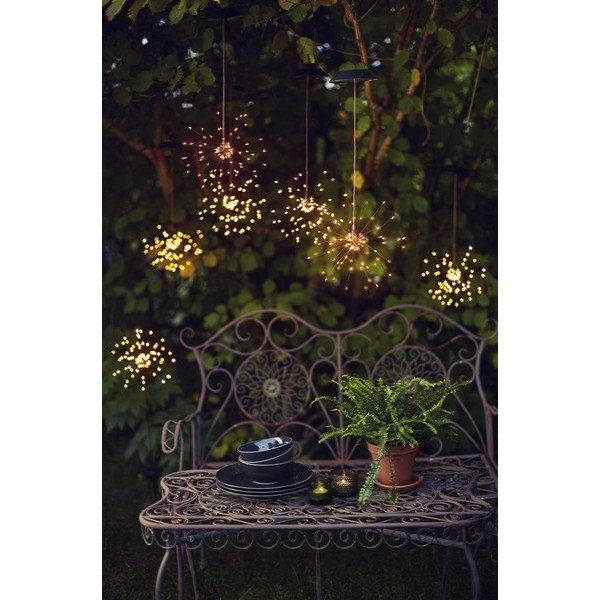 Āra LED piekarams apgaismojums ar baltām diodēm un saules baterijām Star Trading Firework, augstums 50 cm-image-1