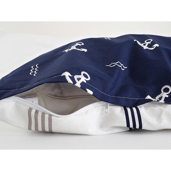 Tumši zila vienvietīga gultas veļa no krepa auduma 140x200 cm Exclusive – B.E.S.-image-4