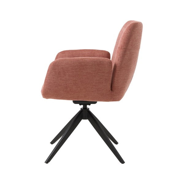 Rozā polsterēts ēdamistabas krēsls ar roku balstiem Roxana – Unique Furniture-image-3