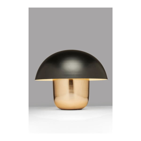 Galda lampa zelta krāsā ar melnu abažūru Kare Design Mushroom