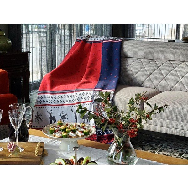 Ziemassvētku kokvilnas pleds 200x150 cm - Mila Home-image-1