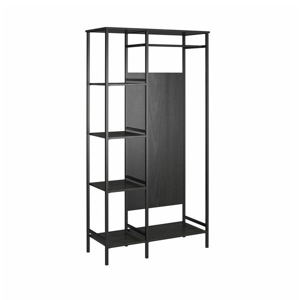 Melns ozolkoka imitācijas skapis 95x180 cm Modine – Støraa-image-2