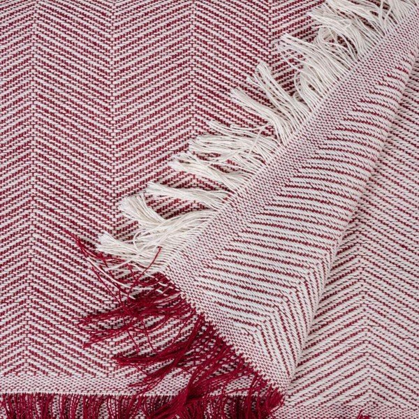 Sarkans/balts gultas pārklājs 260x280 cm – Ixia-image-1
