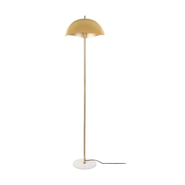 Sinepju dzeltena/zelta krāsas stāvlampa ar metāla abažūru (augstums 154 cm) Waved – Leitmotiv