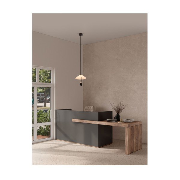 Matēti melna alumīnija LED piekaramā lampa ar akrila stikla abažūru ø 22 cm Anafi – Nova Luce-image-1