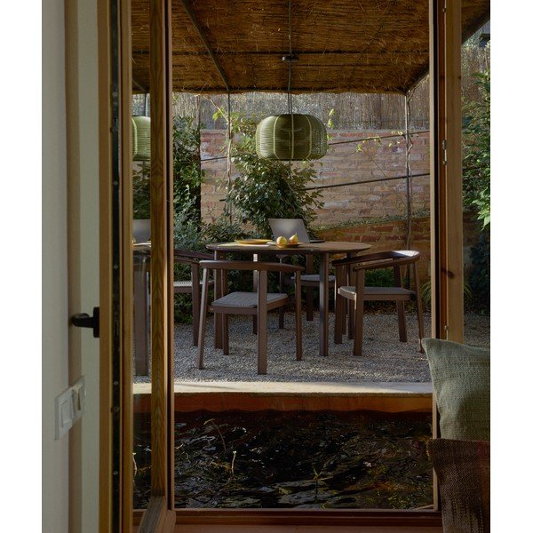 Apaļš dārza ēdamgalds ar stikla galda virsmu ø 120 cm Erice – Kave Home-image-2