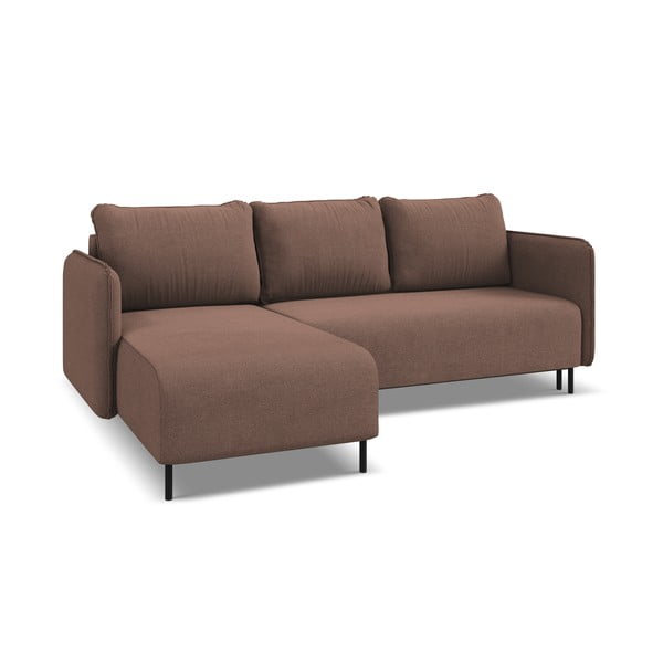 Rozā salokāms/ar uzglabāšanas vietu stūra dīvāns (ar kreiso stūri) Luana – Makamii-image-4