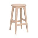 Dabīga toņa ozola masīvkoka bāra taburete (sēdekļa augstums 65 cm) Austin – Rowico