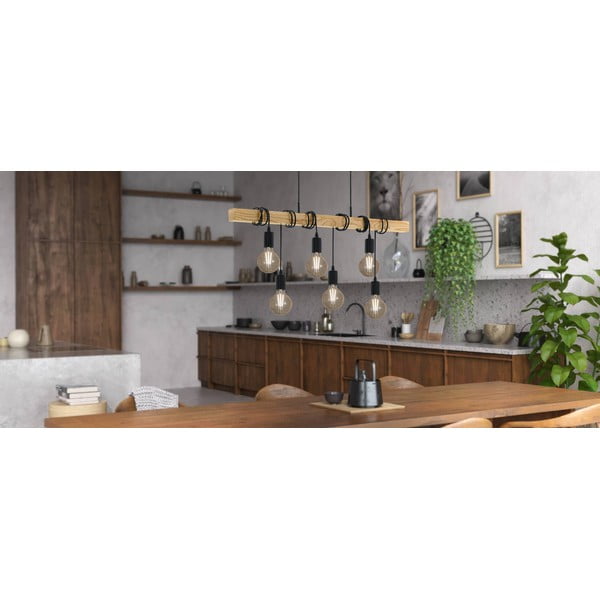 Melna/dabīga toņa piekaramā lampa TOWNSHEND – EGLO-image-2