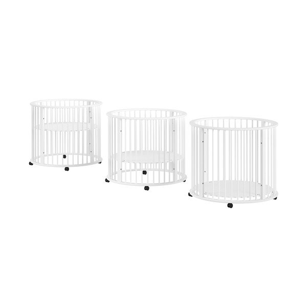 Balta dižskābarža masīvkoka bērnu sētiņa 90x90 cm Dino – Vipack-image-2