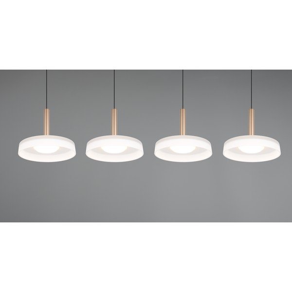 Melnbalta/zelta krāsas LED piekaramā lampa ar regulējamu spilgtumu un stikla abažūru Celeste – Trio-image-3