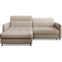 Bēšs salokāms/ar uzglabāšanas vietu stūra dīvāns no šenila auduma (ar kreiso stūri/ar zvilni) Gomsi – ELTAP