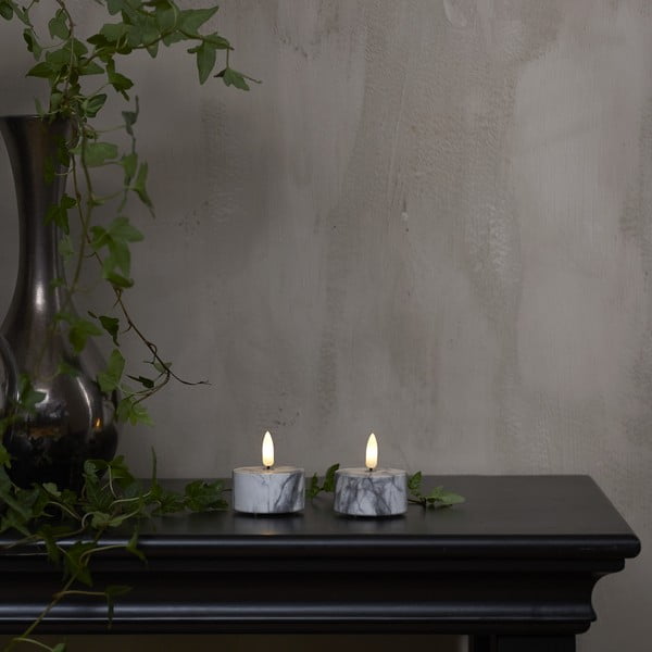 LED svece (2 gab.) (augstums 6 cm) Flamme Marble – Star Trading-image-1
