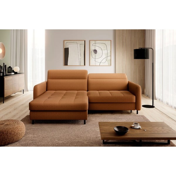 Dzeltens samta salokāms/ar uzglabāšanas vietu stūra dīvāns (ar kreiso stūri/ar zvilni) Gomsi – ELTAP-image-3