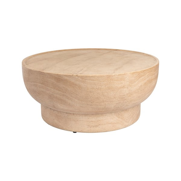 Dabīga toņa apaļš žurnālgaldiņš ar akmens imitāciju ø 80 cm Noble – Zuiver
