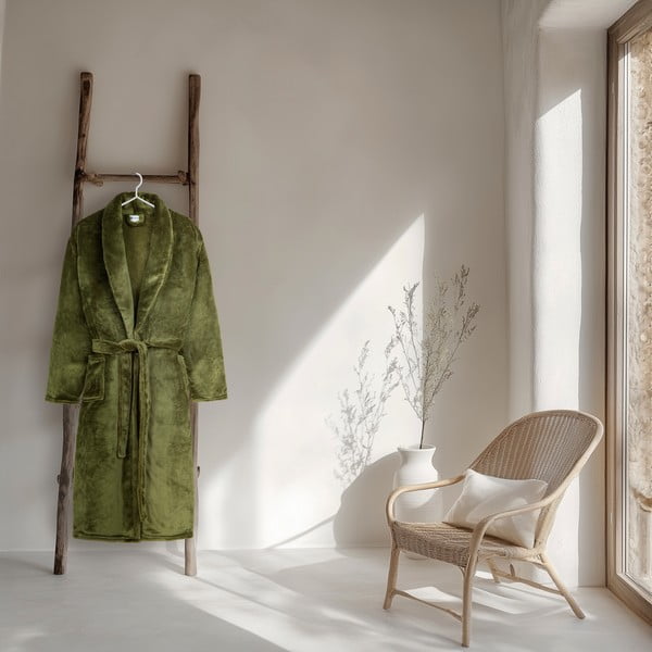 Zaļš mikroplīša halāts XS/S Polyvelvet – Good Morning-image-1