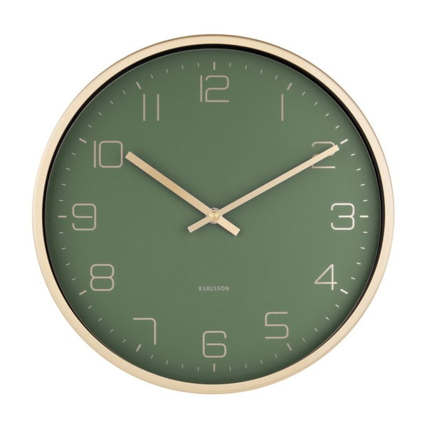 Zaļš sienas pulkstenis Karlsson Elegance