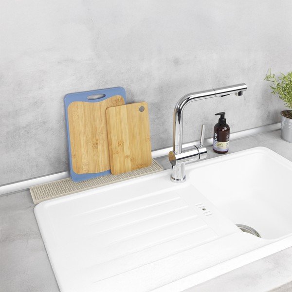 Bēšs plastmasas trauku žāvēšanas paliktnis 42x8 cm Slim – Wenko-image-1