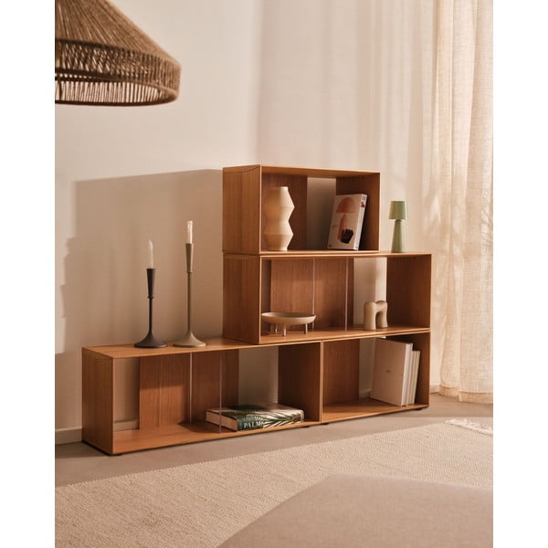 Dabīga toņa modulārā plauktu sistēma ar ozolkoka imitāciju (2 gab.) 101x76 cm Litto – Kave Home-image-4