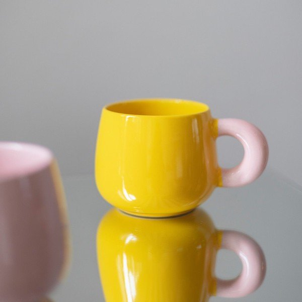 Dzeltena krūze no sintētiskā kaula porcelāna 470 ml Coco – ONA-image-2