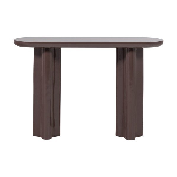 Tumši brūns spīdīgs konsoles galds 35x120 cm Evara – WOOOD