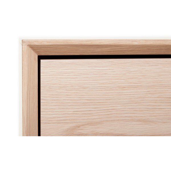 Balta ozolkoka zema kumode ar 3 durvīm Unique Furniture Vivara-image-2