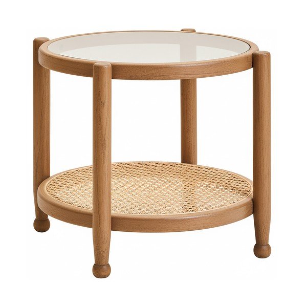 Apaļš sānu galdiņš ar stikla galda virsmu ø 57 cm Cebu – Premier Housewares