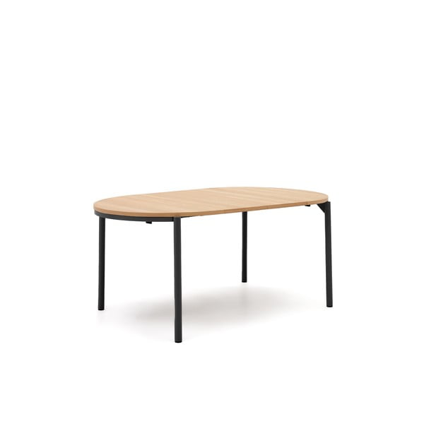 Dabīga toņa apaļš izvelkams ēdamgalds ar ozolkoka imitācijas galda virsmu ø 90 cm Montuiri – Kave Home-image-2