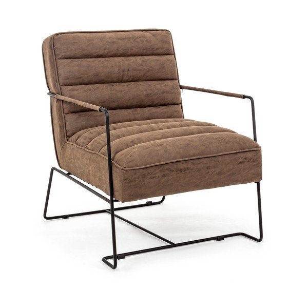 Brūns atpūtas krēsls no ādas imitācijas Brianna – Bizzotto