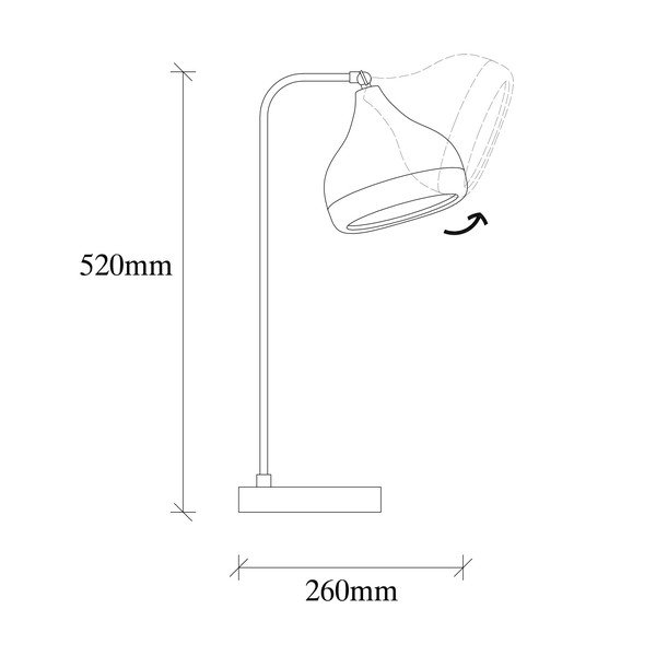 Galda lampa melnā un vara krāsā Opviq lights Yildo-image-3
