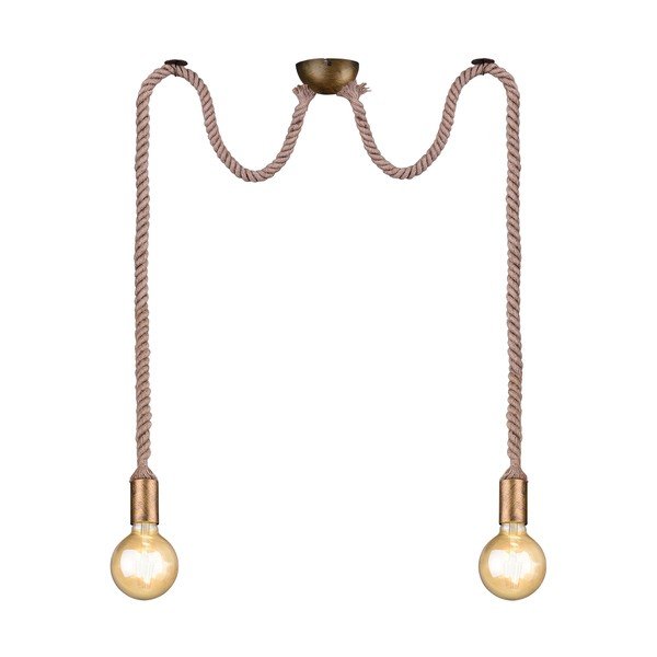 Misiņa krāsas piekaramā lampa ø 12 cm Rope – Trio-image-4