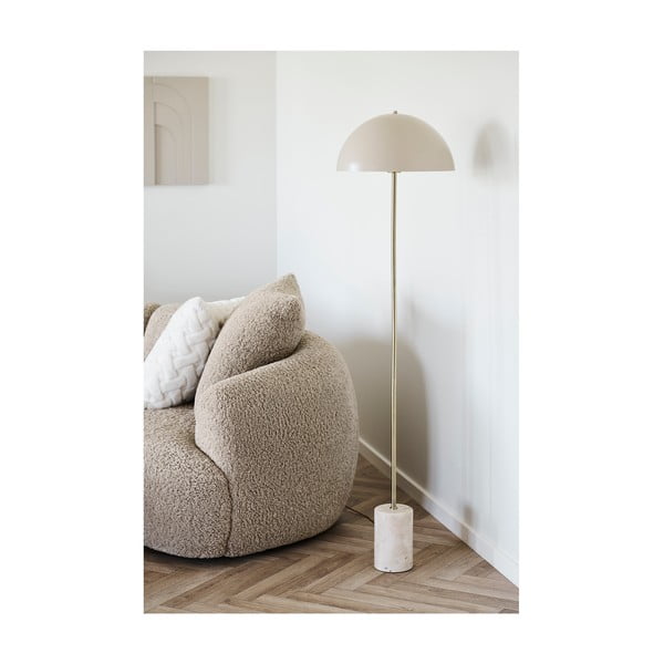 Bēša stāvlampa ar metāla abažūru (augstums 155 cm) Sheffield – House Nordic-image-1