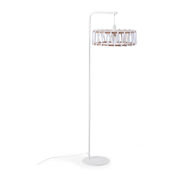 Stāvlampa ar baltu konstrukciju un lielu baltu abažūru EMKO Macaron-image-1