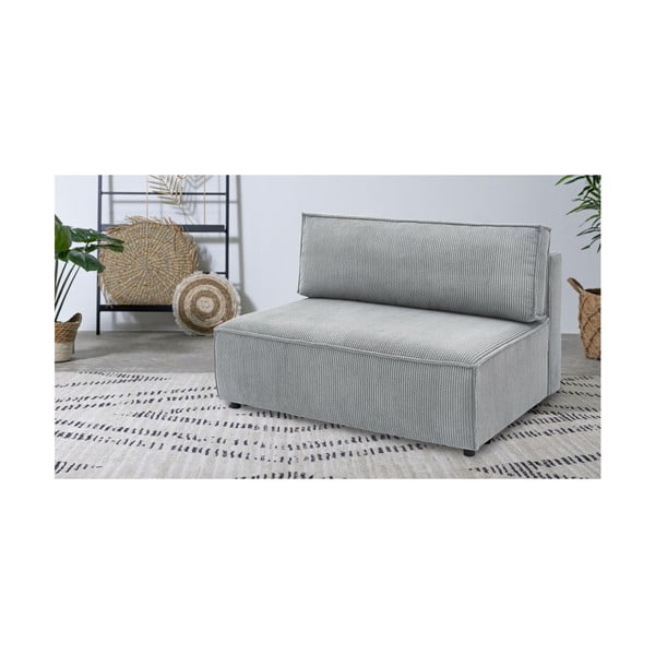 Gaiši pelēks velveta modulārais dīvāns (vidējā moduļa) Nihad modular – Bobochic Paris-image-1