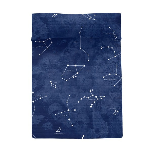 Tumši zils kokvilnas stepēts gultas pārklājs 240x260 cm Cosmos – Blanc