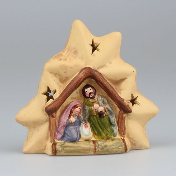 Keramikas svečturis ar Kristus dzimšanas ainu Dakls