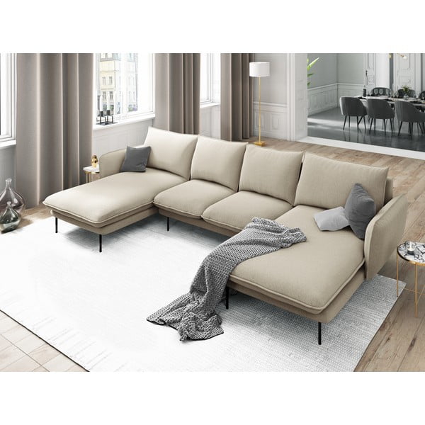 Bēšs U veida dīvāns Cosmopolitan Design Vienna-image-1