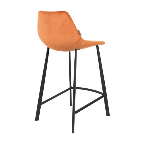 2 oranžu bāra krēslu komplekts ar samta apdari Dutchbone, augstums 91 cm-image-3