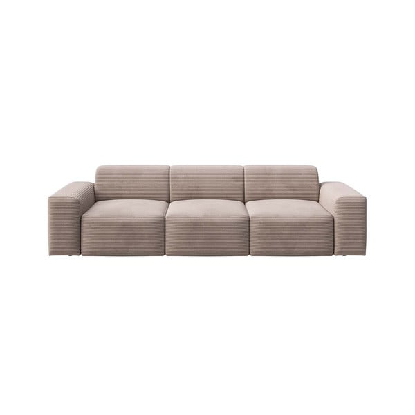 Bēšs velveta dīvāns 285 cm Fluvio – MESONICA