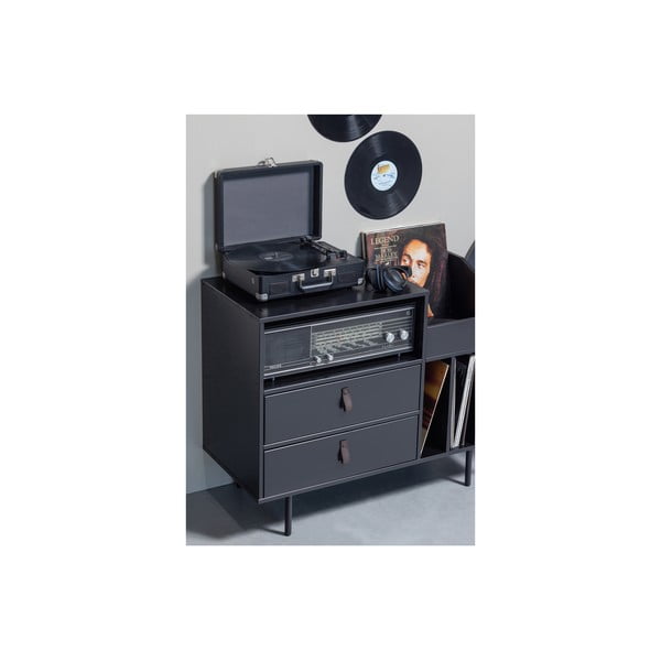 Melns priedes koka skapītis 90x73 cm Jackson – WOOOD-image-3