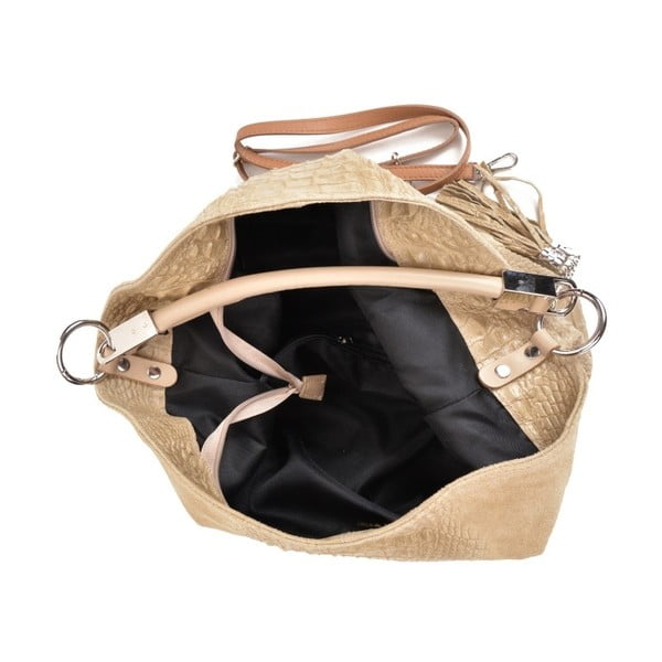 Brūnas un bēšas ādas rokassomiņa Sofia Cardoni Manu-image-3