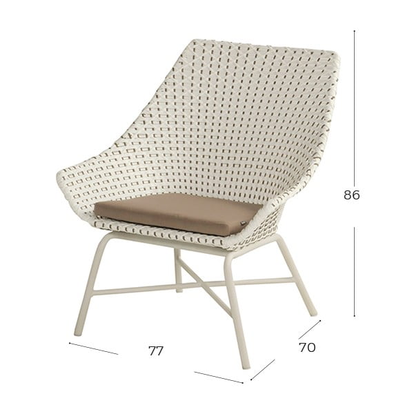 Krēmkrāsas un balts dārza krēsls Delphine - Hartman-image-2