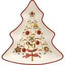 Sarkanbalts porcelāna trauks Ziemassvētku eglītes formā Villeroy & Boch Tree, 17,5 x 16,5 cm