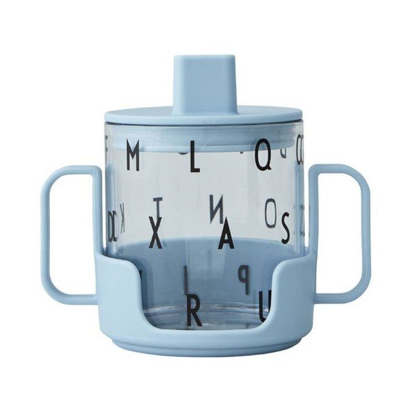 Gaiši zila bērnu krūze Design Letters Grow With Your Cup