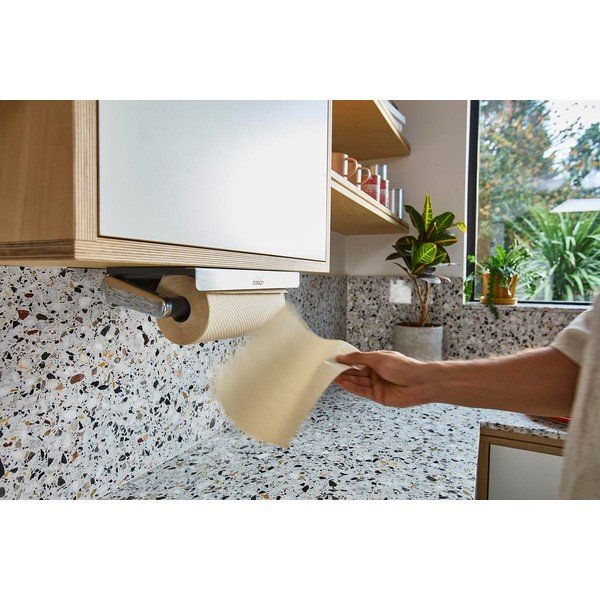 Sudraba krāsas plastmasas sienas papīra dvieļu turētājs RollGrip – Joseph Joseph-image-1