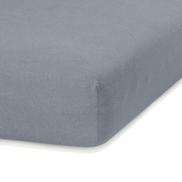 Tumši pelēks elastīgs palags divguļamai gultai AmeliaHome Ruby Siesta, 200/220 x 200 cm-image-1