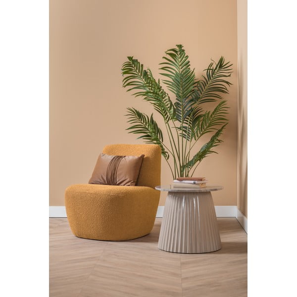 Dzeltens atpūtas krēsls no buklē auduma Ada – Leitmotiv-image-1