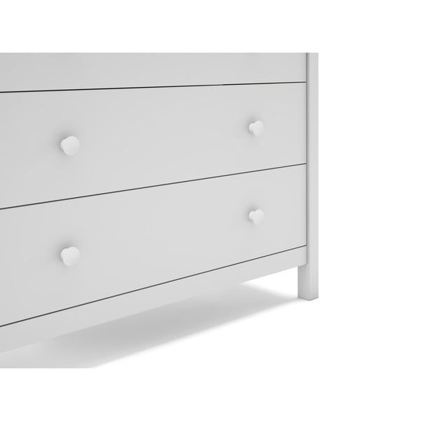 Balta zema bērnu kumode no priedes 100x80 cm Max – Marckeric-image-1