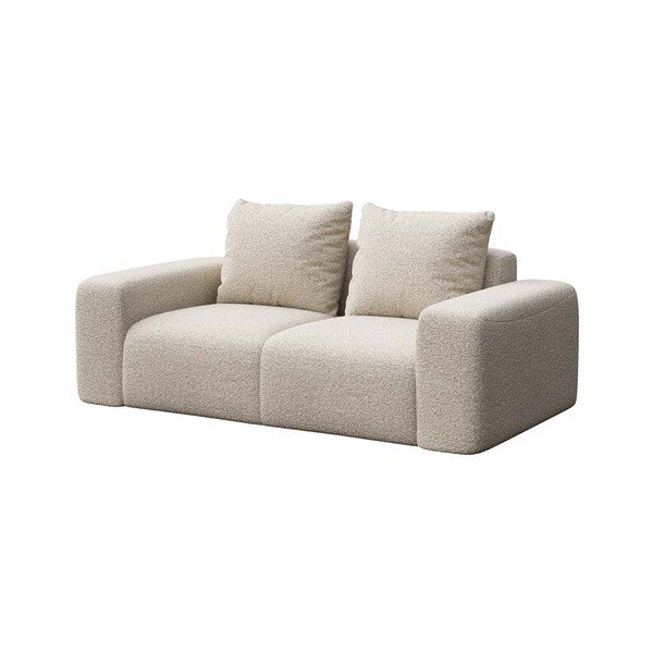 Bēšs dīvāns no buklē auduma 212 cm Feiro – MESONICA-image-2