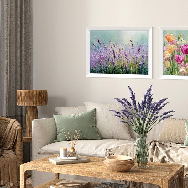 Drukāta glezna ar rāmi 75x56 cm Lavender – Styler-image-1